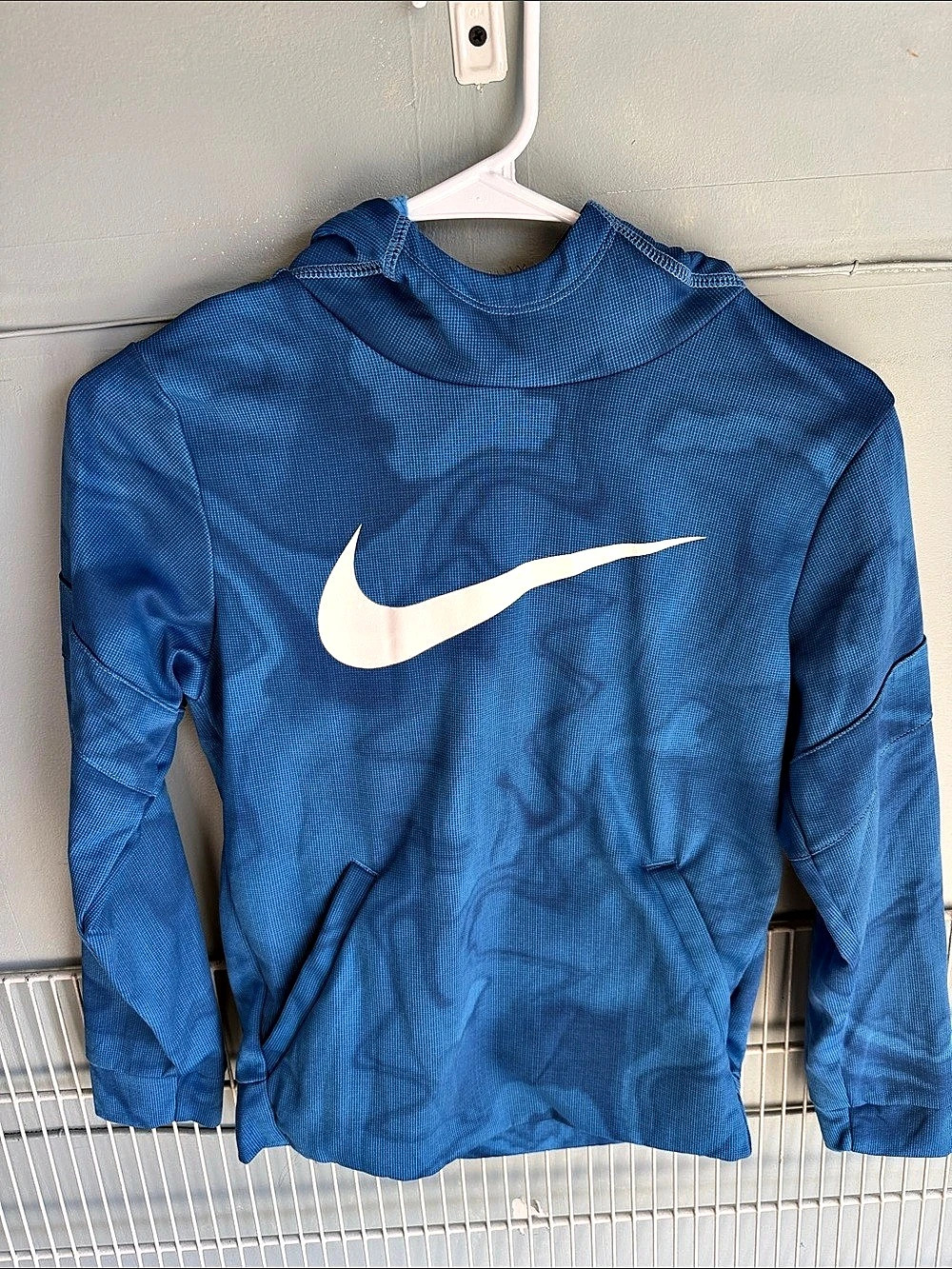 Nike Dri-FIT Blue Camo Fleece Pullover Hoodie Medium